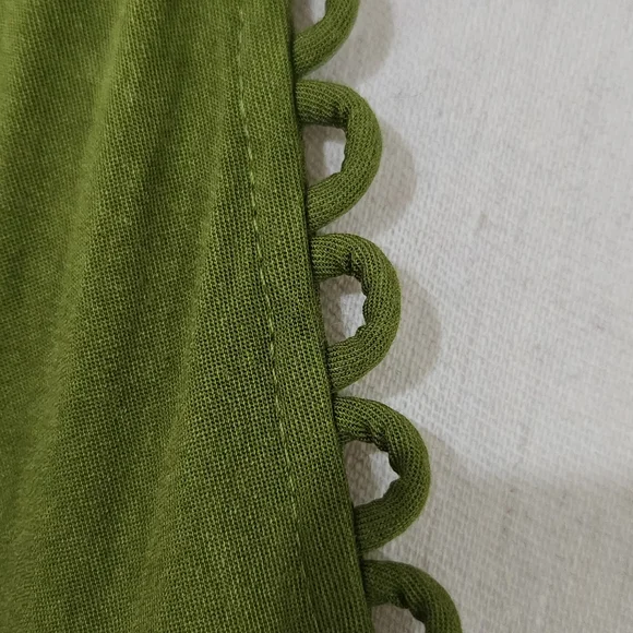 Bohemian Traders Green with White Poka Dot Dress/Size Large - Picture 4 of 10